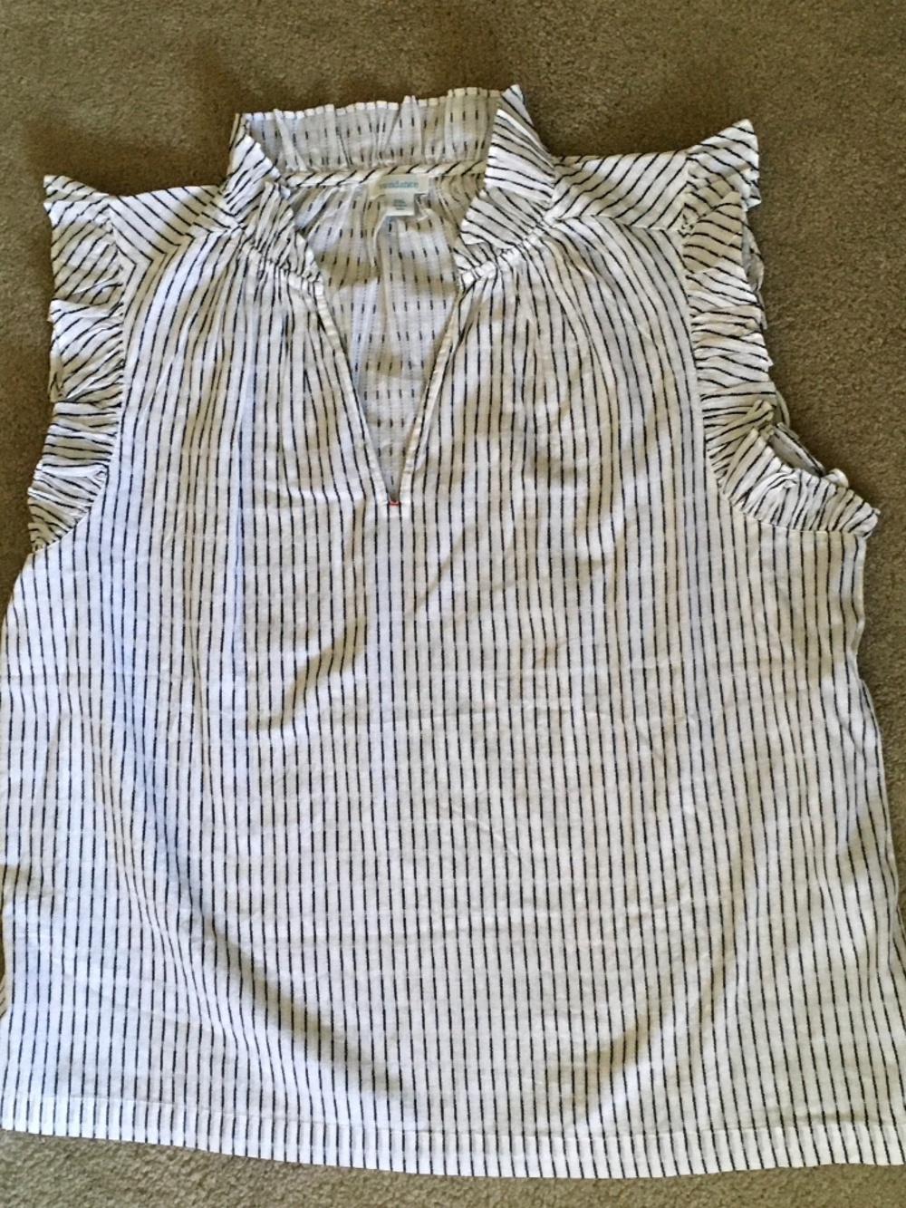 Sundance size XXL sleeveless black and white 100% cotton top